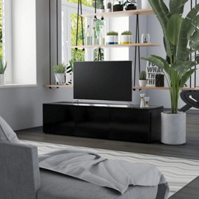 Berkfield TV Cabinet Black 120x34x30 cm Engineered Wood
