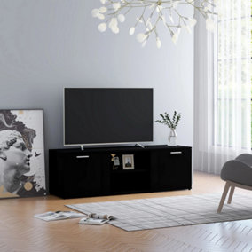 Berkfield TV Cabinet Black 120x34x37 cm Engineered Wood