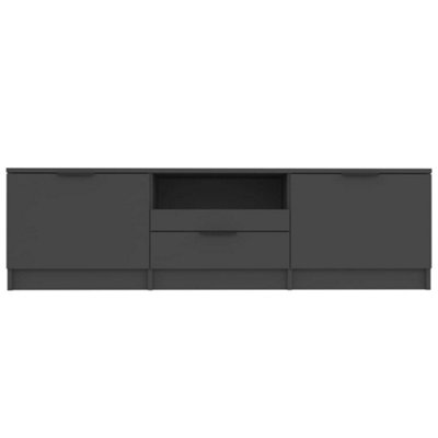 Berkfield TV Cabinet Black 140x35x40 cm Engineered Wood