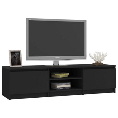 Berkfield TV Cabinet Black 140x40x35.5 cm Engineered Wood