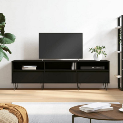 Berkfield TV Cabinet Black 150x30x44.5 cm Engineered Wood