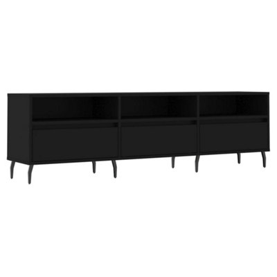 Berkfield TV Cabinet Black 150x30x44.5 cm Engineered Wood