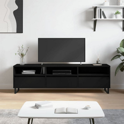 Berkfield TV Cabinet Black 150x30x44.5 cm Engineered Wood