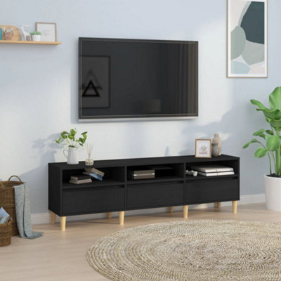 Berkfield TV Cabinet Black 150x30x44.5 cm Engineered Wood