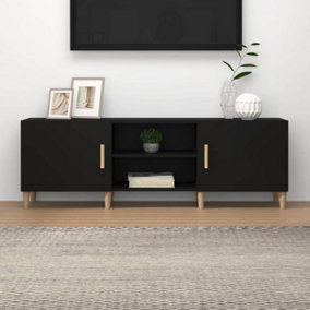 Berkfield TV Cabinet Black 150x30x50 cm Engineered Wood