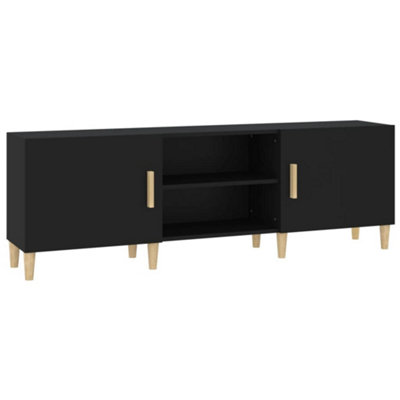 Berkfield TV Cabinet Black 150x30x50 cm Engineered Wood