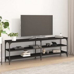 Berkfield TV Cabinet Black 160x30x50 cm Engineered Wood