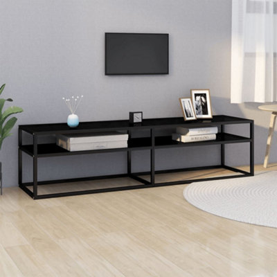 Berkfield TV Cabinet Black 160x40x40.5 cm Tempered Glass