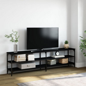 Berkfield TV Cabinet Black 180x30x50 cm Engineered Wood and Metal