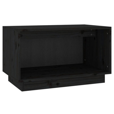Berkfield TV Cabinet Black 60x35x35 cm Solid Wood Pine