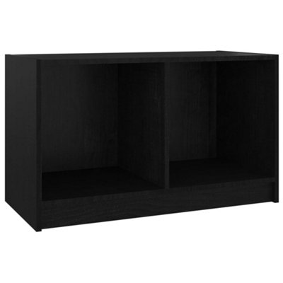 Berkfield TV Cabinet Black 70x33x42 cm Solid Pinewood