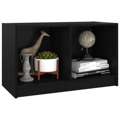 Berkfield TV Cabinet Black 70x33x42 cm Solid Pinewood