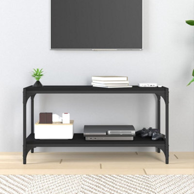 Berkfield TV Cabinet Black 80x33x41 cm Engineered Wood and Steel