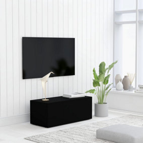 Berkfield TV Cabinet Black 80x34x30 cm Engineered Wood