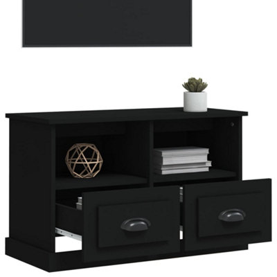 Berkfield TV Cabinet Black 80x35x50 cm Engineered Wood