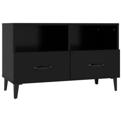 Berkfield TV Cabinet Black 80x36x50 cm Engineered Wood