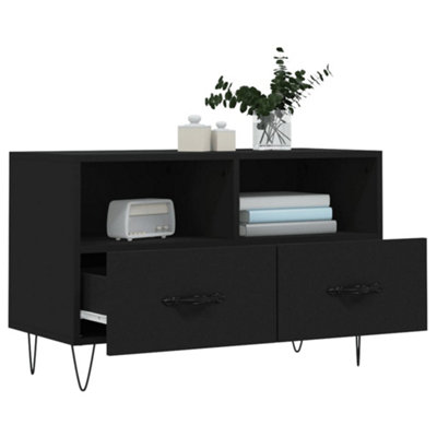 Berkfield TV Cabinet Black 80x36x50 cm Engineered Wood