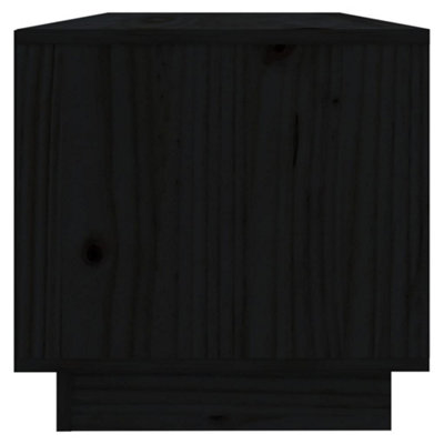 Berkfield TV Cabinet Black 90x35x35 cm Solid Wood Pine