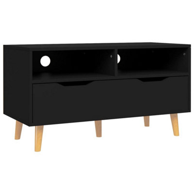 Berkfield TV Cabinet Black 90x40x48.5 cm Engineered Wood