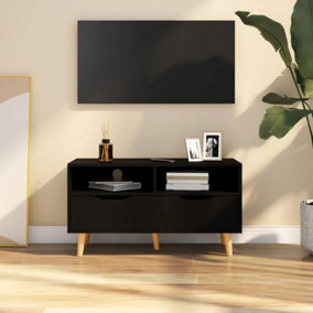 Berkfield TV Cabinet Black 90x40x48.5 cm Engineered Wood