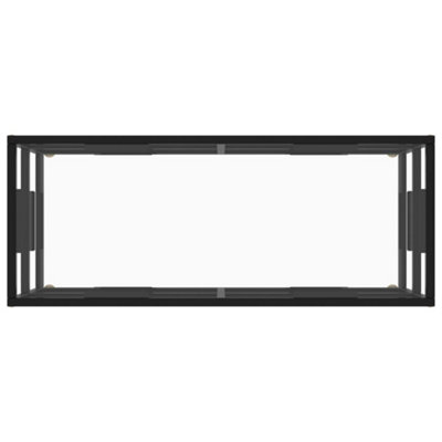 Berkfield TV Cabinet Black with Tempered Glass 100x40x40 cm