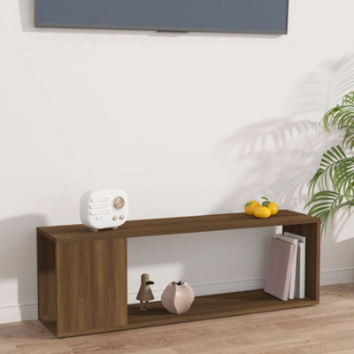 Berkfield TV Cabinet Brown Oak 100x24x32 cm Engineered Wood