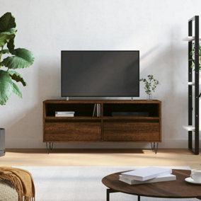 Berkfield TV Cabinet Brown Oak 100x34.5x44.5 cm Engineered Wood
