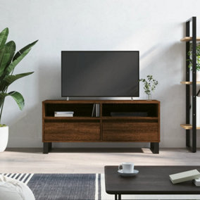 Berkfield TV Cabinet Brown Oak 100x34.5x44.5 cm Engineered Wood