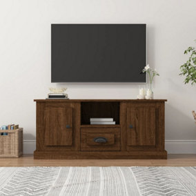 Berkfield TV Cabinet Brown Oak 100x35.5x45 cm Engineered Wood