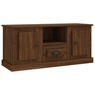 Berkfield TV Cabinet Brown Oak 100x35.5x45 cm Engineered Wood