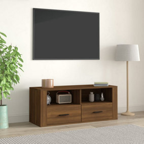 Berkfield TV Cabinet Brown Oak 100x35x40 cm Engineered Wood