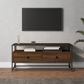 Berkfield TV Cabinet Brown Oak 100x35x45 cm Engineered Wood