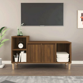 Berkfield TV Cabinet Brown Oak 100x35x55 cm Engineered Wood
