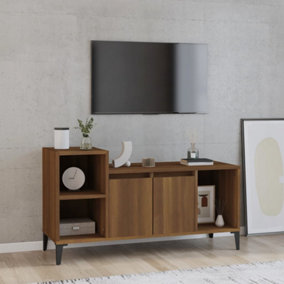 Berkfield TV Cabinet Brown Oak 100x35x55 cm Engineered Wood