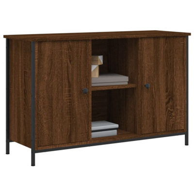 Berkfield TV Cabinet Brown Oak 100x35x65 cm Engineered Wood