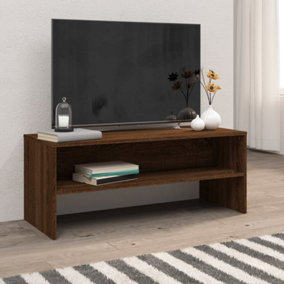 Berkfield TV Cabinet Brown Oak 100x40x40 cm Engineered Wood