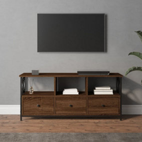 Berkfield TV Cabinet Brown Oak 102x33x45 cm Engineered Wood&Iron