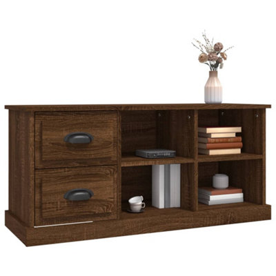 Berkfield TV Cabinet Brown Oak 102x35.5x47.5 cm Engineered Wood
