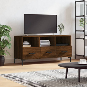 Berkfield TV Cabinet Brown Oak 102x36x50 cm Engineered Wood