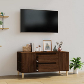 Berkfield TV Cabinet Brown Oak 102x44.5x50 cm Engineered Wood