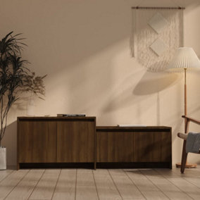 Berkfield TV Cabinet Brown Oak 146.5x35x50 cm Engineered Wood