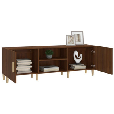 Berkfield TV Cabinet Brown Oak 150x30x50 cm Engineered Wood