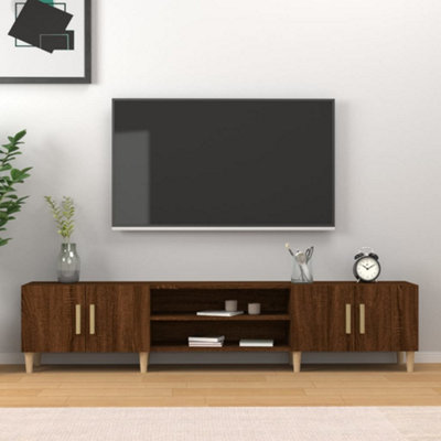 Berkfield TV Cabinet Brown Oak 180x31.5x40 cm Engineered Wood