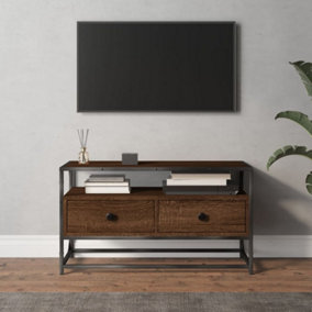 Berkfield TV Cabinet Brown Oak 80x35x45 cm Engineered Wood