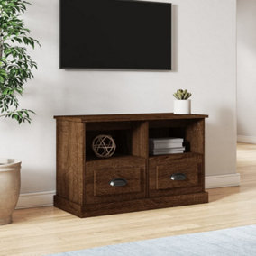 Berkfield TV Cabinet Brown Oak 80x35x50 cm Engineered Wood