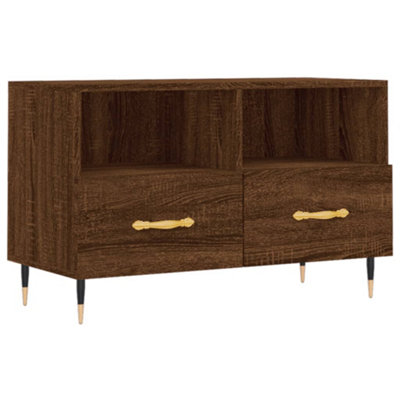 Berkfield TV Cabinet Brown Oak 80x36x50 cm Engineered Wood