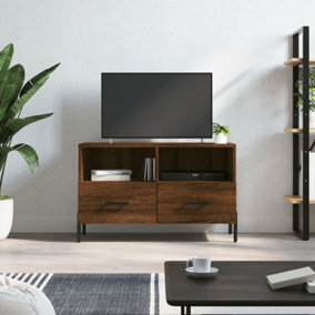 Berkfield TV Cabinet Brown Oak 80x36x50 cm Engineered Wood