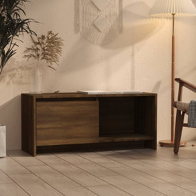 Berkfield TV Cabinet Brown Oak 90x35x40 cm Engineered Wood