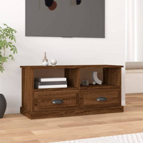 Berkfield TV Cabinet Brown Oak 93x35.5x45 cm Engineered Wood