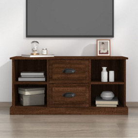 Berkfield TV Cabinet Brown Oak 99.5x35.5x48 cm Engineered Wood